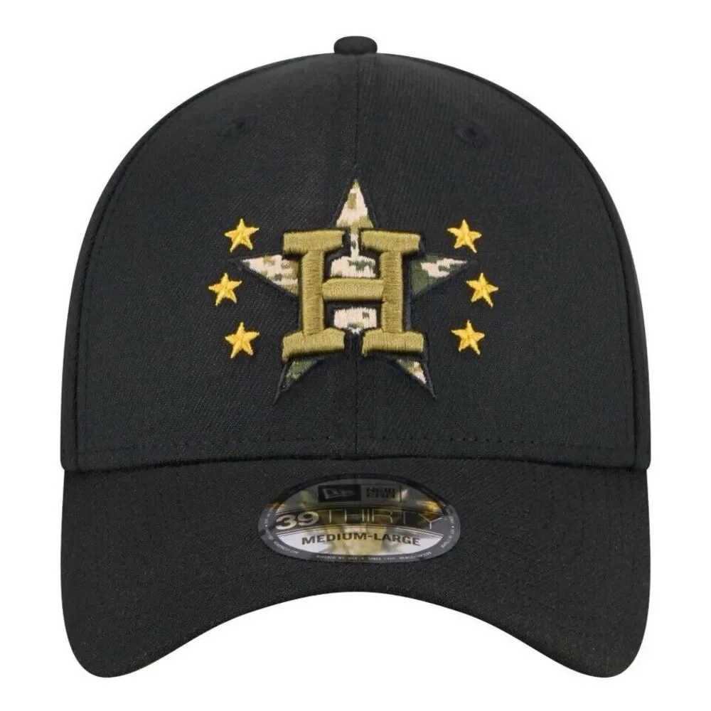 Houston Astros New Era Armed Forces Day American 39Thirty Stretch Fit‎ Hat Mens